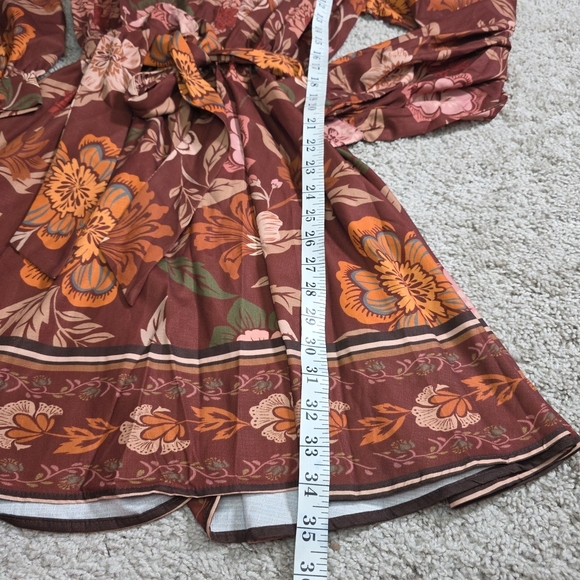 Flying Tomato The Belt Floral Desert Dawn Woven Mini Dress Sz M - Picture 8 of 10